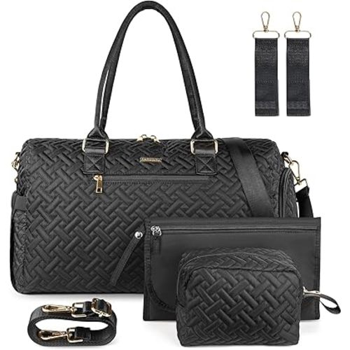iniuniu Diaper Bag Tote, Large Diaper Baby Bag with Cosmetic bag Changing Pad, Multifunction Waterproof Travel Bag Mommy Bag, Black
