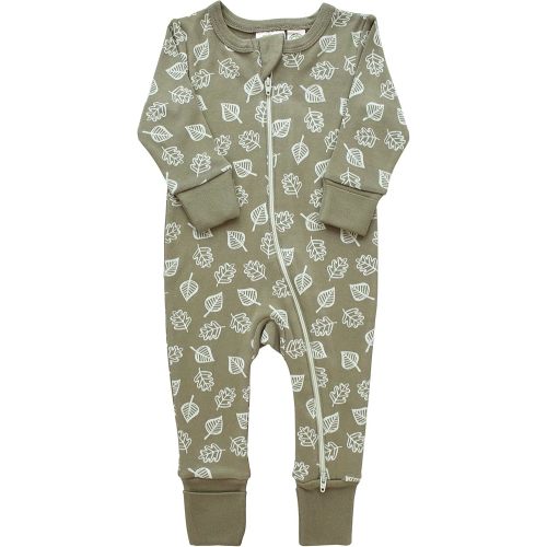 PARADE Organic Signature Print '2-Way' Zip Romper - Long Sleeve