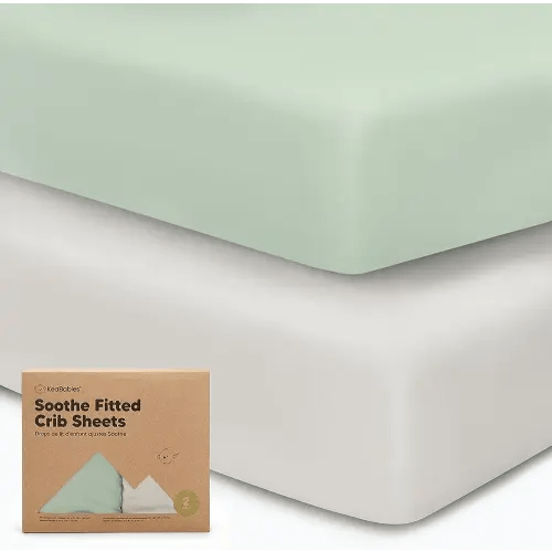 2-Pack Organic Crib Sheets for Boys, Girls - Jersey Fitted Crib Sheet, Baby Crib Sheets Neutral, Crib Mattress Sheet, Cotton Crib Sheets, Breathable Crib Sheet, Baby Mattress Sheets (Sage)