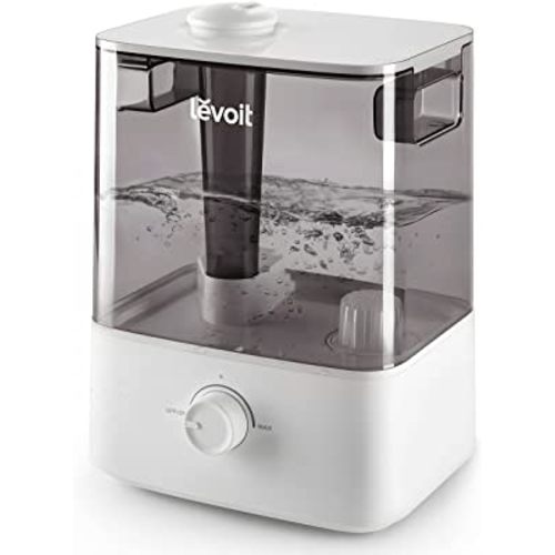 LEVOIT Classic300 Ultrasonic Top Fill Humidifier, Extra Large 6L Tank Last 60-Hour - Super Quiet, Easy to Use and Clean, 360° Rotation Nozzle, Simple Knob Control, Handle, Auto Shut Off, Gray
