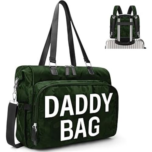Diaper Bag Backpack for Daddy, Travel Bags with Laptop Compartment, Diaper Backpack, Large Capacity Hospital Bags for Labor and Delivery (Camo Olive Green Daddy Bag)