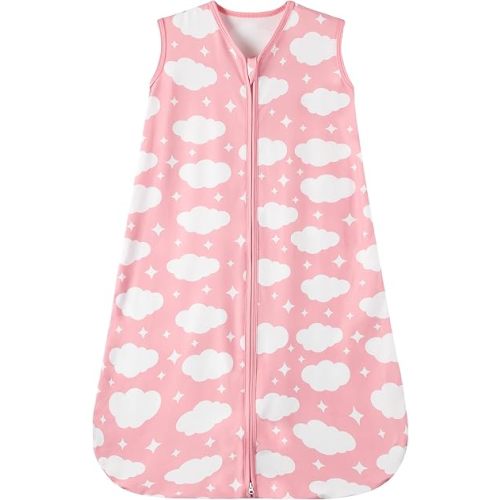 Baby Sleep Sack 0-6 Months Baby Wearable Blanket 100% Rayon Cotton 2-Way Zipper Toddler Sleeping Sack,Comfy Soft Lightweight TOG 0.3(Cloud)