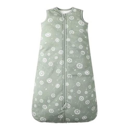 Owlivia Baby Organic Cotton 2.5tog Wearable Blanket, Sleepsack with 2-Way Zipper - Green Dandelion, 0-12 months