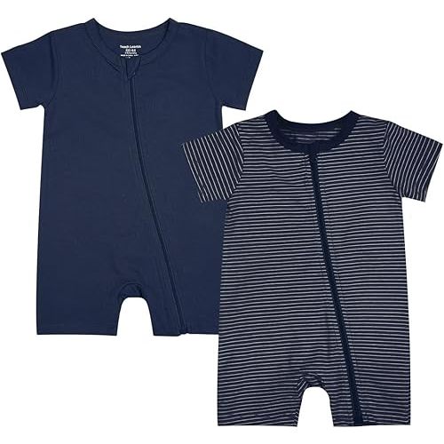 12-18M Teach Leanbh Baby Boys or Girls 2 Pack Pajamas Cotton Short Sleeve Zipper Romper Jumpsuits Sleep and Play 3-24 Months …
