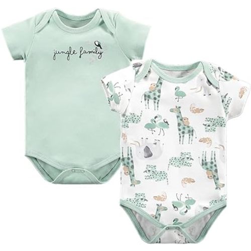 Baby and Toddler Girl Bodysuit short sleeve 2 pack set onesies cotton romper infant 6-9