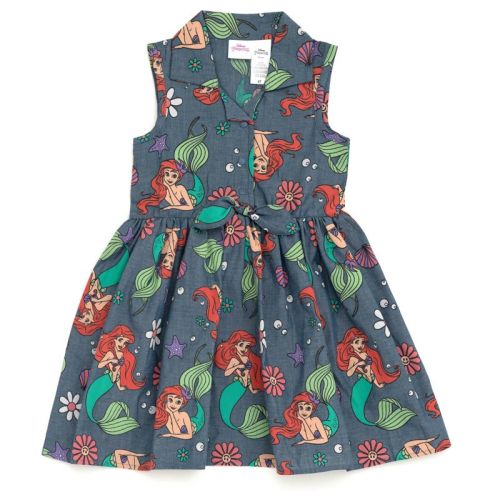 Disney Minnie Mouse Floral Toddler Girls Chambray Skater Dress Flowers 2t
