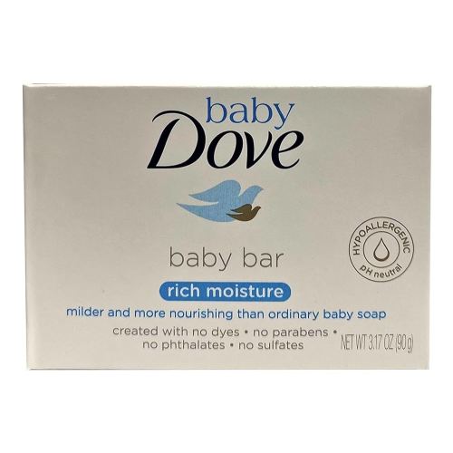 Dove Baby Bar Soap, Rich Moisture, 3.17 oz (Pack of 2)