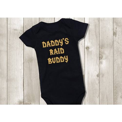 Daddy&#39;s Raid Buddy Baby Bodysuit - World of Warcraft Baby Onepiece - Mommy&#39;s Raiding Buddy - Gamer Baby Boys Girls Unisex Babies Outfit