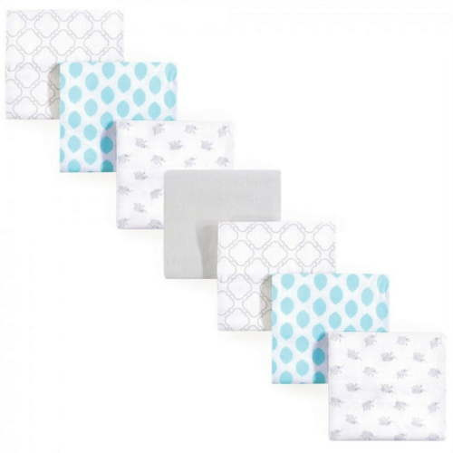 Luvable Friends Newborn Infant Cotton Flannel Receiving Blankets, Elephant 7-Pack