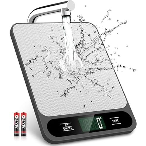 Mik-Nana Food Scale, 10kg/22lb Digital Kitchen Scale Weight Grams and Ounces for Baking Cooking Coffee Package Postage, 6 Units with Tare Function, LCD Display, Easy Clean Stainless Steel