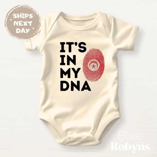 Tunisian Fingerprint Flag Shirt – It’s In My DNA – Baby Bodysuit, Toddler Sweatshirt, Kids Tee, Adult Heritage Gift, Tunisia Pride Outfit