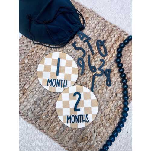 Checkered Interchangeable Milestones | Baby Boy Milestones | Rad Little Dude Milestones | Baby Shower Gift