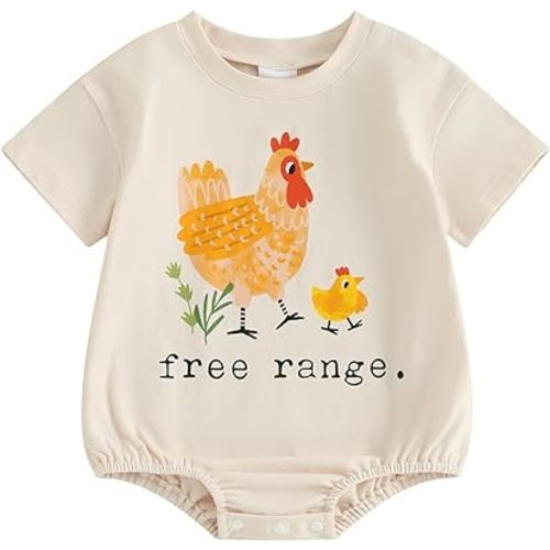 Twopumpkin Baby Bubble Romper Boy Girl Oversized Farm Onesie Retro Rompers Short Sleeve Shirts Summer Clothes Cute Outfits