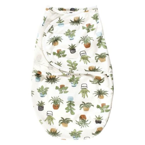 Hudson Baby Infant Boy Plush Faux Fur Swaddle Wrap, Plants, 0-3 Months