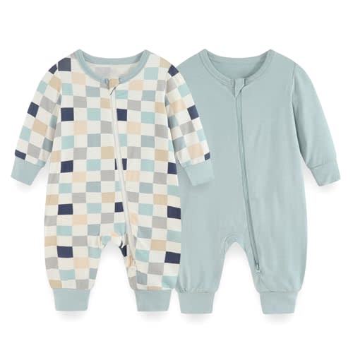 JELYLOVE Unisex Rayon Made from Bamboo Zipper Baby Boy Girl Rompers 2 Pcak Long Sleeve Infants Jumpsuits New Born Clothes
