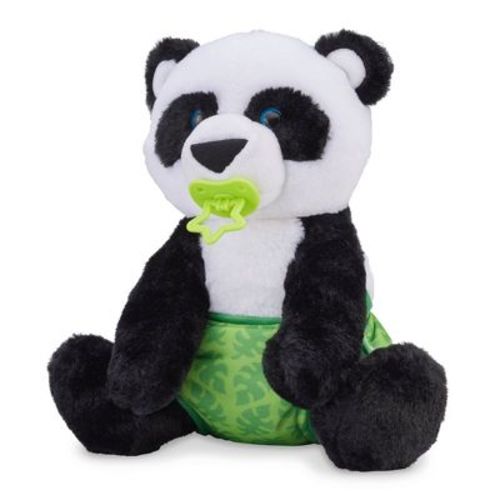 Melissa & Doug 11" Baby Panda Plush Stuffed Animal with Pacifier, Diaper, Baby Bottle