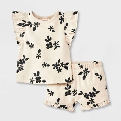 Baby Girls' Ruffle Top & Bottom Set - Cat & Jack™, Color: Cream, Size: 12M