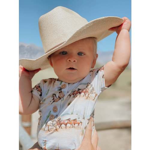 Amarillo Short Sleeve Henley Romper