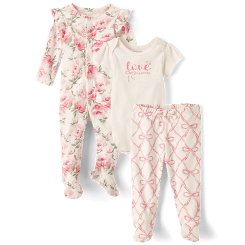 Baby Girls Bow 3-Piece Take Me Home Set - Pink