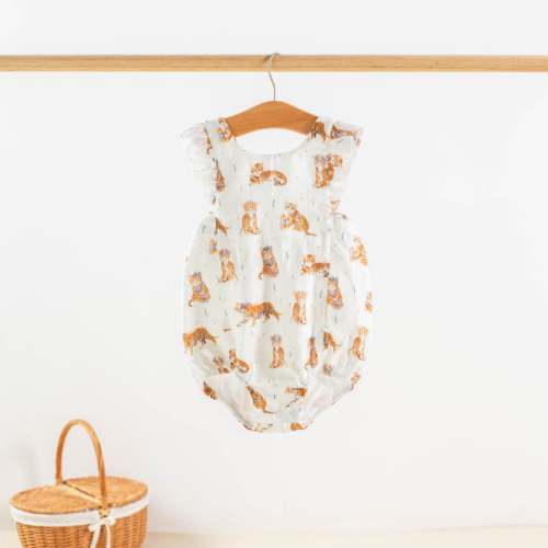 MVC: AU Tigers Organic Muslin Bubble Romper