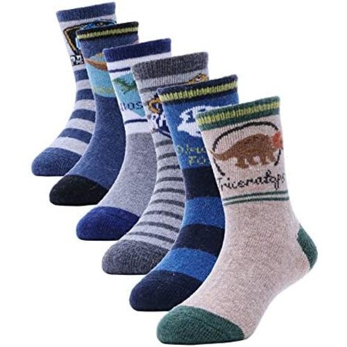 ANTSANG Kids Merino Wool Hiking Socks for Toddlers Boys Girls Warm Thick Thermal Crew Boot Heavy Cozy Gift Socks 6 Pairs