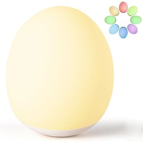 Night Light for Kids,Egg Night Light Light with 7 Colors Changing Mode & 30-Min Timer Portable Nursery Night Lamp forBaby Nursery & Kids Bedroom,DIY Hand-Painted Custom Lamp