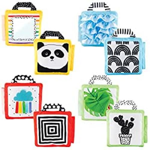 Amazon.com : Sassy Reversible Soft Sensory Activity Panels, 4Count, Ages 0+ : Toys & Games