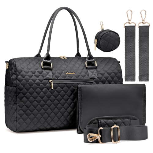 Lovevook Fashion Diaper Bag Tote, Large Mommy Bag for Hospital Breastfeeding Overnight Weekend Travel with Changing Pad and Pacifier Case