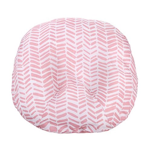 Mila Millie Water Resistant Removable Cover for Newborn Lounger | Pink Herringbone Design | Premium Quality Soft Wipeable Fabric | Great Baby Girl Shower Gift (Pink Herringbone)