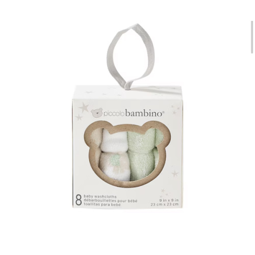 Baby Washcloths, 8 Pack Green