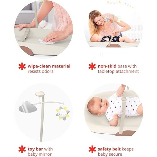 Skip Hop Nursery Style Wipe-Clean Changing Pad - Oat, 16"