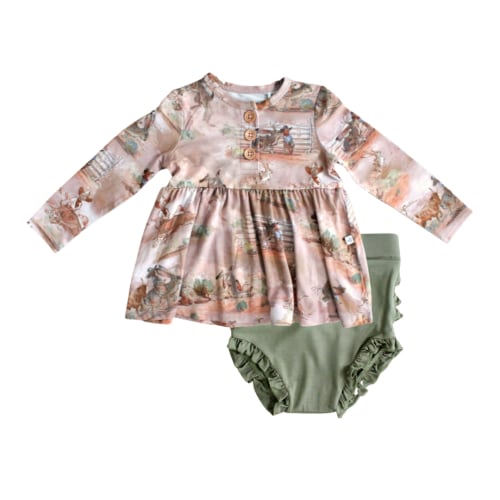 Samuel CB Henley Ruffled Bummie Set