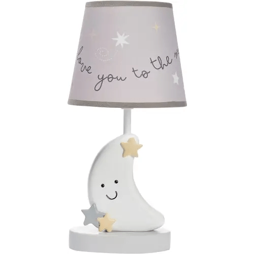 Bedtime Originals Little Star Celestial Moon Nursery Lamp with Shade and Bulb