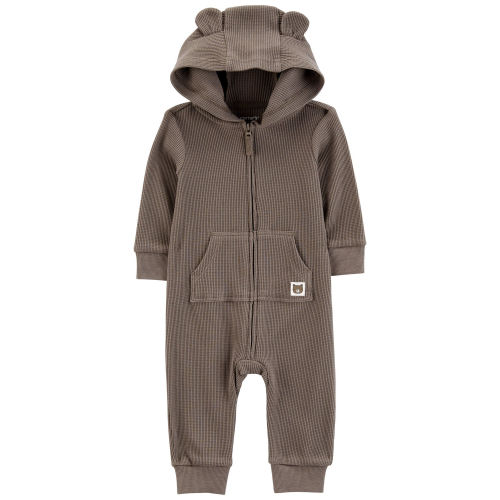 Baby Bear Hood Zip-Up Thermal Jumpsuit
