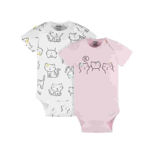 Onesies Brand Baby Neutral Short Sleeve Bodysuits, 2-Pack, Newborn - 6/9 Months