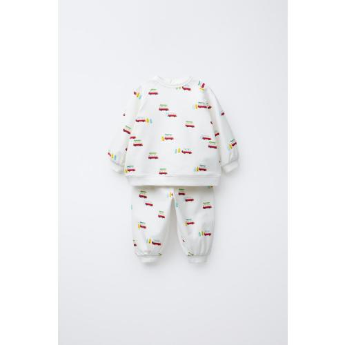 PRINTED SWEATSHIRT AND PANTS SET - Mid-green | ZARA United States
