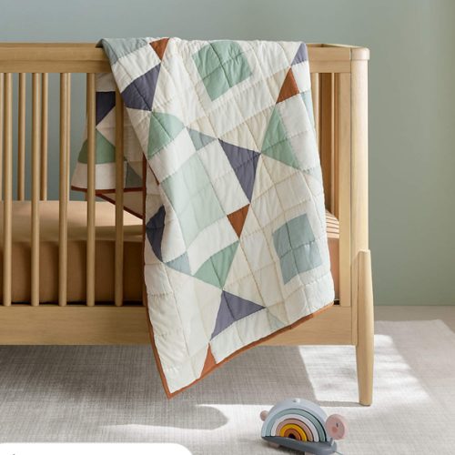 Heritage Blue Organic Cotton Baby Crib Quilt