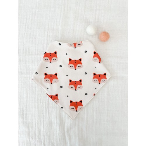 Organic Drool Bandana Bib|Baby Gift|Spit Up Bib|Absorbent Bib|Fox Print