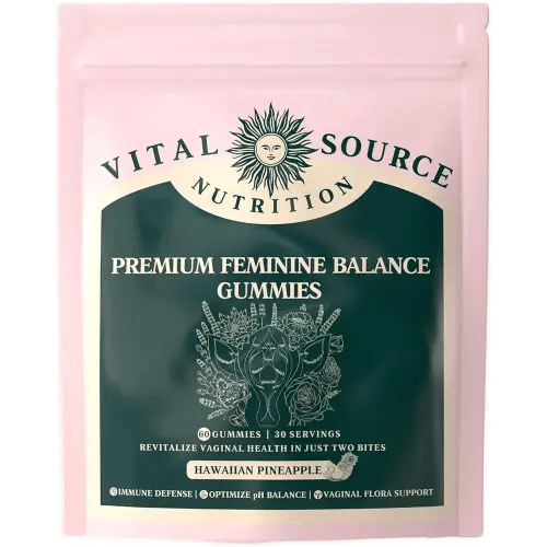 Vital Source Nutrition - Premium Feminine Balance Gummies - for Women’s Health & Wellness - Immune Support - Vegan, Gluten-Free - Hawaiian Pineapple - 60 Gummies - 30 Servings