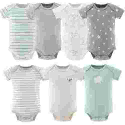 The Peanutshell Baby Bodysuit Pack with Safari Design, Unisex Baby Clothes for 0-3 Months, 4-Pack