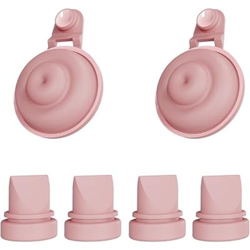 4pcs Duckbill Valves and 2pcs Silicone Diaphragms Compatible with Momcozy Mobile Flow M9, Mom Cozy M9 Replacement Accessories, M9 Breastfeeding Parts, Replace for Momomzy Valve Diaphragms