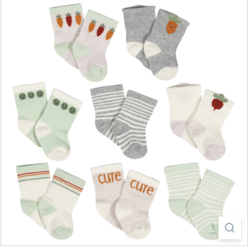 8-Pack Baby Neutral Happy Veggies Jersey Wiggle Proof® Socks – Gerber Childrenswear