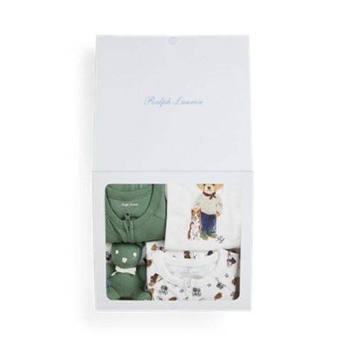 Ralph Lauren Polo Bear Cotton 5 Piece Gift Set, Newborn