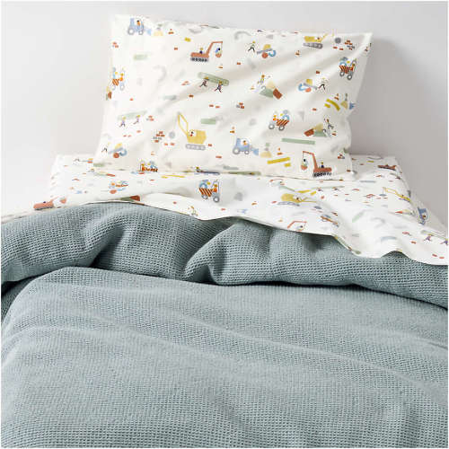 Scoop Light Blue Organic Cotton Gauze Toddler Duvet Cover