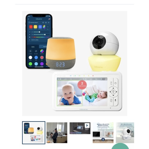 Babysense Sleep & Monitor Pack: Video Baby Monitor with HD Camera & Sm