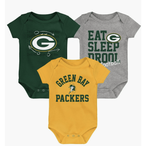 Green Bay Packers onsies, 0-3M
