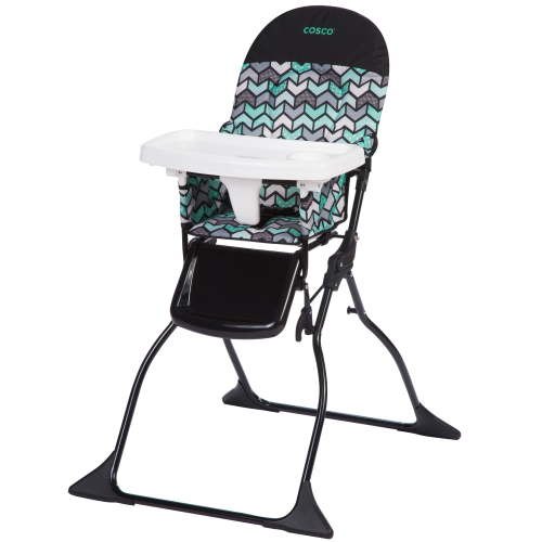 Cosco Kids Portable Eating Seat - Full Size, Simple Fold High Chair with Adjusting Tray, Toddler Safe - Spritz