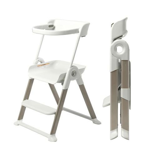Boon Pivot Toddler Tower - Folding Toddler Step Stool - Montessori Kitchen Stool for Learning and Cooking - 21.75 L x 22.75 W x 34.75 H - Ages 18 Months to 4 Years - White
