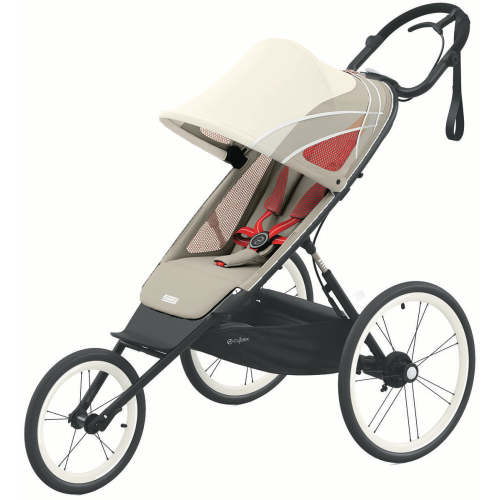 Cybex AVI Jogging Stroller Bundle - Black Frame + Bleached Sand Seat Pack