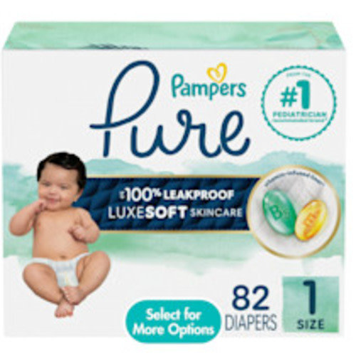 Pampers Pure Protection Diapers - Size 1, 82